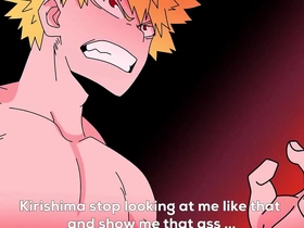 Kirishima gets turned on presently he sees bakugo naked and then he fucks him japan gay porn crowd