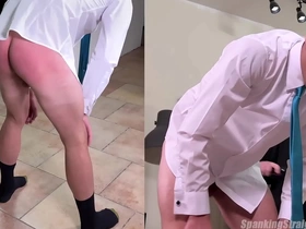 A masculine straight boy is spanked enduring in a suit and tie big horseshit chinese porn unconcerned