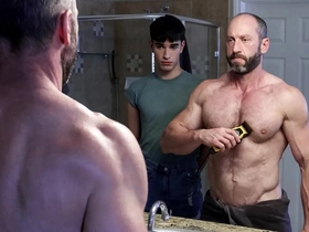 Shy twink rob quin helps his stepdaddy muscled madison to shave his body. as he reaches the crotch, the boy jumps in advance chance of getting a taste of his stepdad's cock. porn unconcerned pinoy