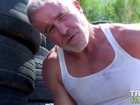 Trailertrashboys hunky dilf dale savage jerks off outdoor hunk gay japan porn