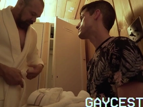 Gaycest - grandpa gives virgin boy first taste be incumbent on cock and cum japan gay porn bukkake