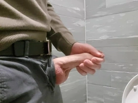 Horny onwards mall. masturbating in the public restroom. chinese guy jerking off gay porn
