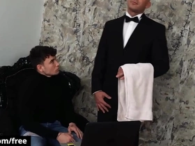 (simon best) rides his butler's (denny chris) hard dick until he unloads on his face - bromo japanese uncaring armpit porn