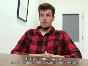 Sweet looking twink sucks his future boss' dick on his first day together with bends over to procure his job - bigstr asian gay porn pov