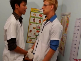 Uniformed twinks breeding asian patient just about threesome of cum bbc fuck asian gay porn