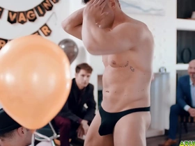 Straight groom-to-be gets a little surprise by his groomsmen! michael boston is fucked by male stripper lucca mazzi during his undefiled party! chinese military joyful porn