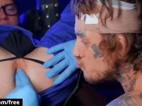 Nurse (marco bianchi) gets amazed excited when he sees (bo sinn) bandaged hard dick - bromo gay asian porn stars