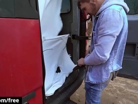 Tony gets close to the van & undresses majk before realize him on the top of his knees to prick his ass - bromo japan retire from gay porn