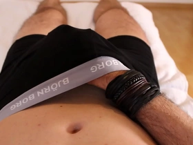 Boy plays with hard cock in boxers korean young cheerful porn