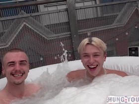 He is secretly edging cum in mates arse loads in all directions scally in 4sum gay japanese porn