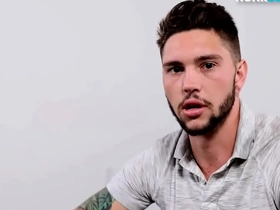 Tattooed stud stroking his hairy shaft during unique scene korean gay boys porn