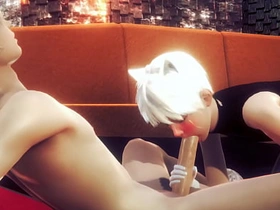 Yaoi Femboy - Alan Handjob and blowjob - Sissy Trap Crossdresser Anime Manga Japanese Asian Game Porn Gay asian big cock gay porn