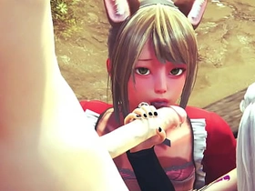 Yaoi Femboy - Threesome Femboys Hard Intercourse - Cissy crossdress Japanese Asian Manga Anime Game Porn Gay gay porn japan procreate