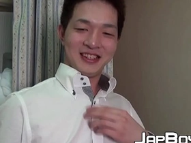 Young Japanese shoots loads be required of jizz after eternal masturbation detached japan police porn