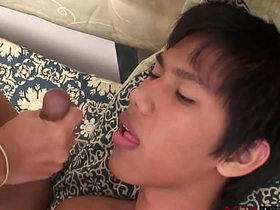 Anal fingered Asian twink breeded by bf after receiving bj pinoy jakol gay porn