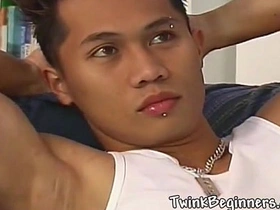 Sexy Asian twink loves jerking off gay porn sex asian